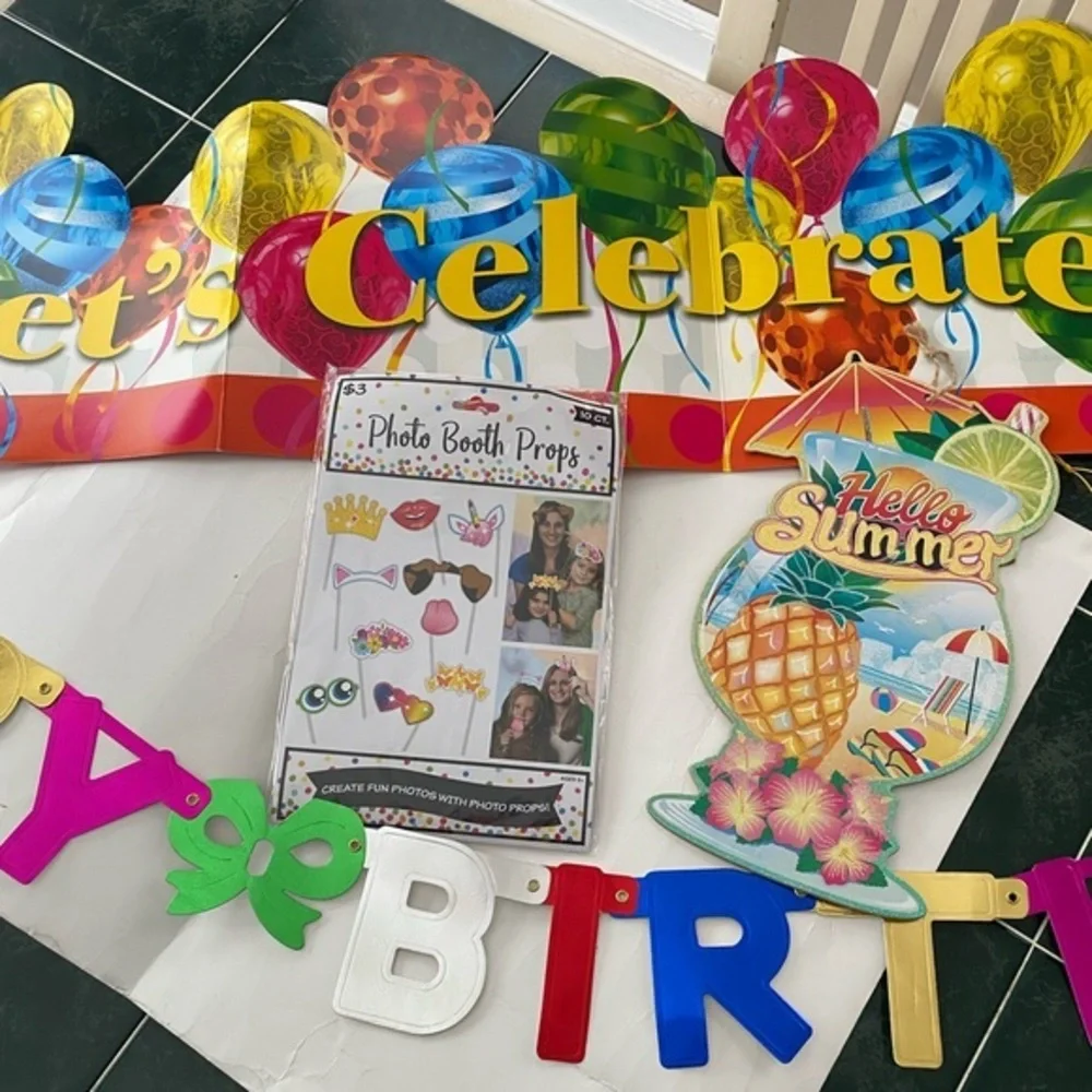 LET’S CELEBRATE BIRTHDAY PARTY DECORATIONS BUNDLE